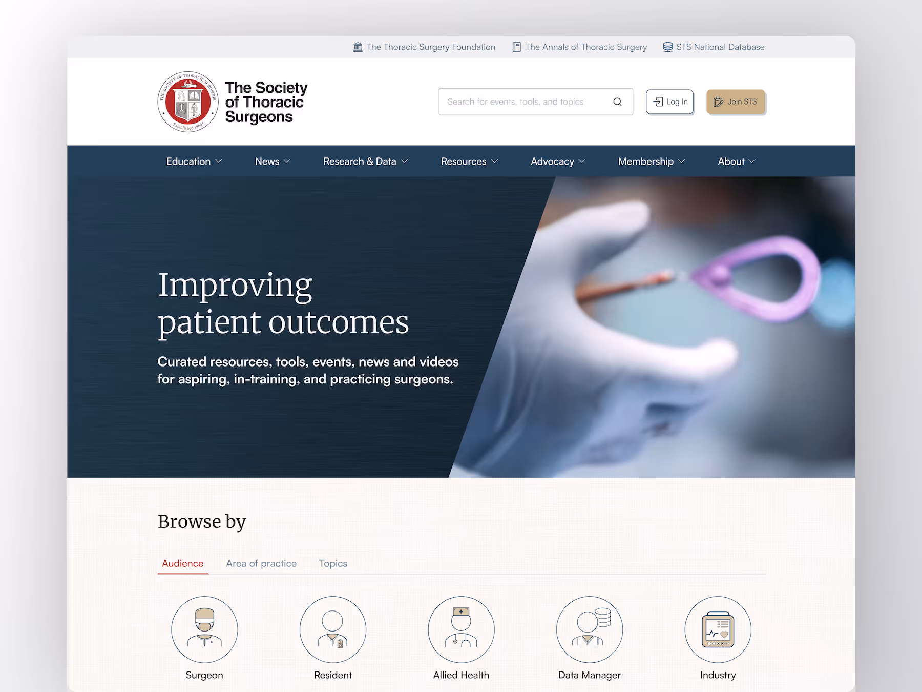 Society of Thoracic Surgeons screenshot 1